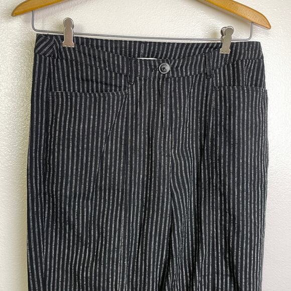 Sundance Anover Wide Leg Linen Pants Size 6 Black White Relaxed Trousers Casual - Picture 3 of 6
